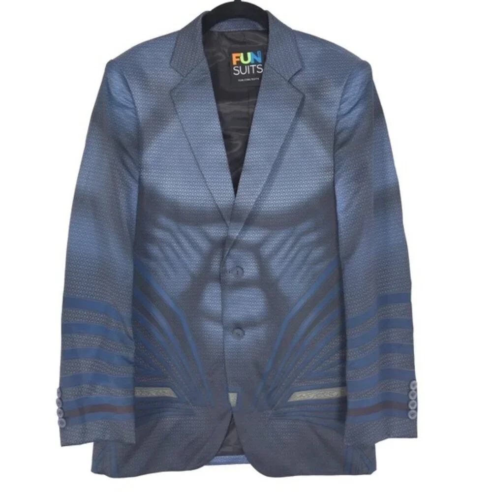 SUPERMAN Suit Jacket Blazer Alter Ego Fun Suits Size 38 Blue Men's‎